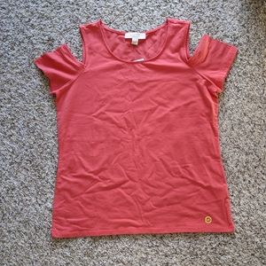 Michael Kors Cold Shoulder Pink Top